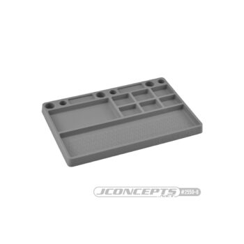 Jconcepts parts tray, rubber material - gray