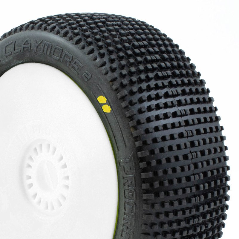 CLAYMORE v2 BUGGY S2 (SOFT) PRE-MOUNTED WHITE (2pcs.)